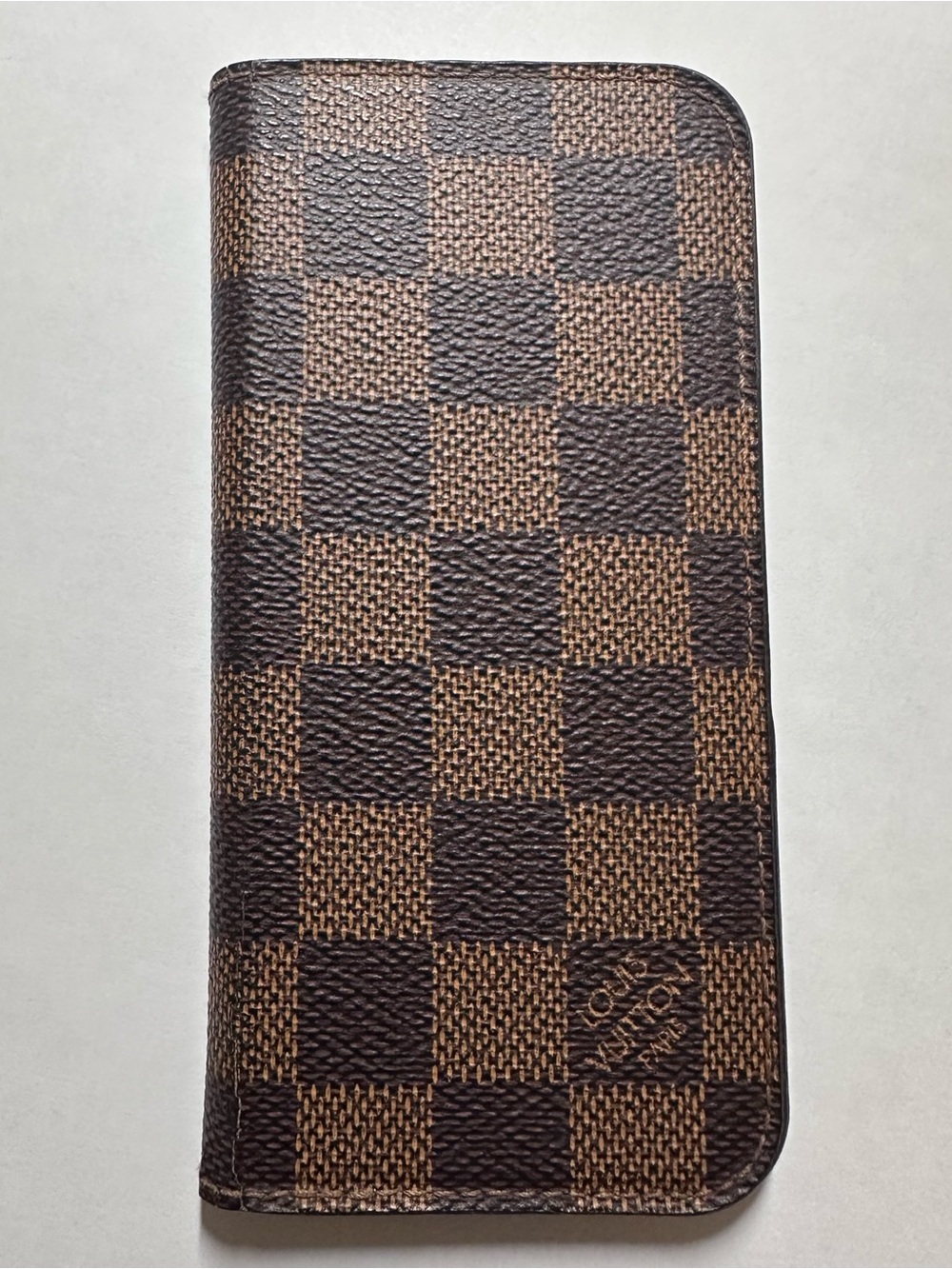 Men's Brown Check Folio Wallet Phone Case